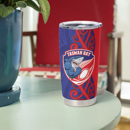 Tasman Custom Rugby New Zealand Tumbler Cup Aotearoa Maori Pukana Tiki Mascot