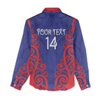 Tasman Custom Rugby New Zealand Women Casual Shirt Aotearoa Maori Pukana Tiki Mascot