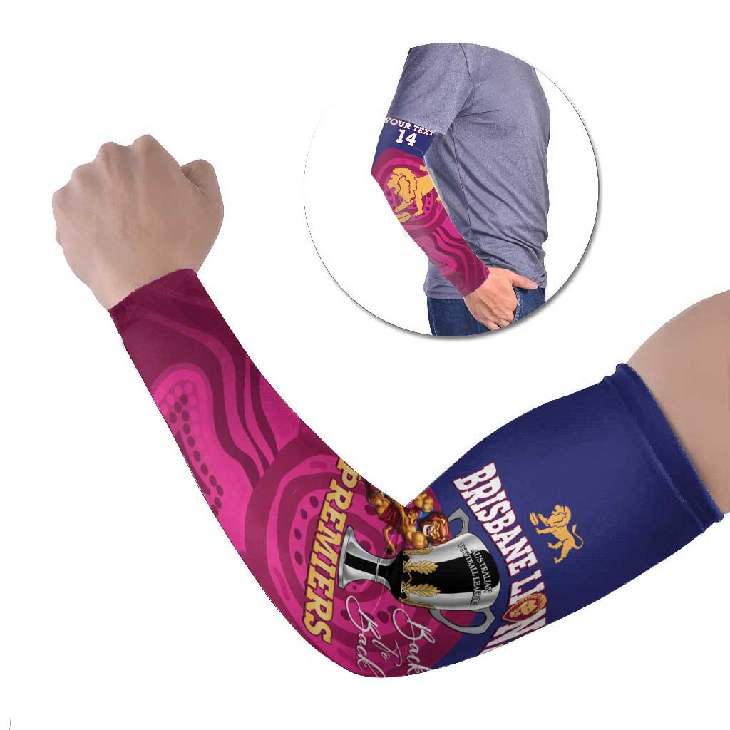 AFL Lions Football Custom Arm Sleeves Brisbane Premiers Back To Back Proud - Aussie Hoodie