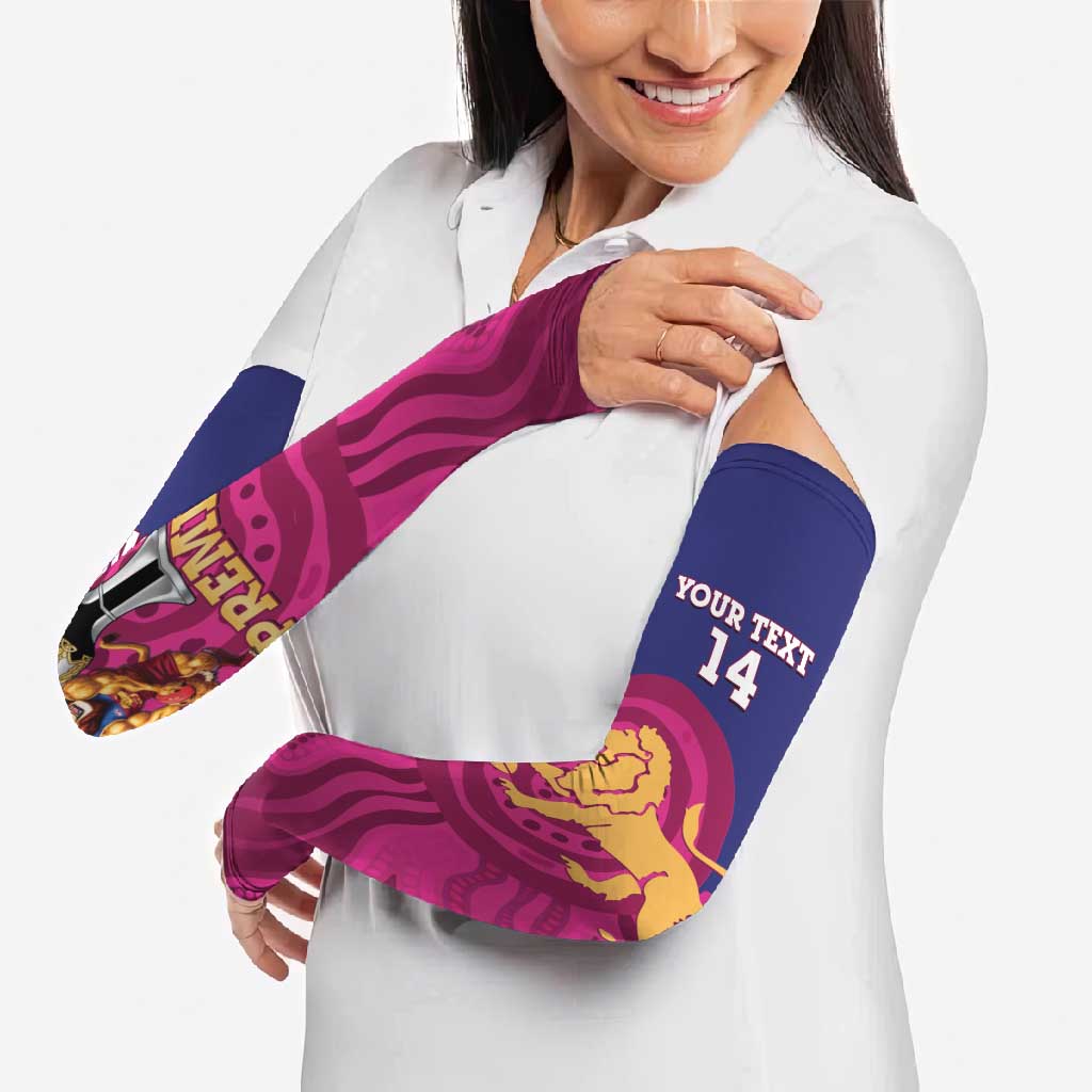 AFL Lions Football Custom Arm Sleeves Brisbane Premiers Back To Back Proud - Aussie Hoodie