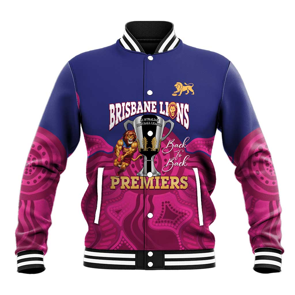 AFL Lions Football Custom Baseball Jacket Brisbane Premiers Back To Back Proud - Aussie Hoodie