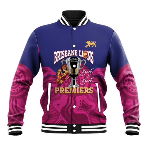 AFL Lions Football Custom Baseball Jacket Brisbane Premiers Back To Back Proud - Aussie Hoodie