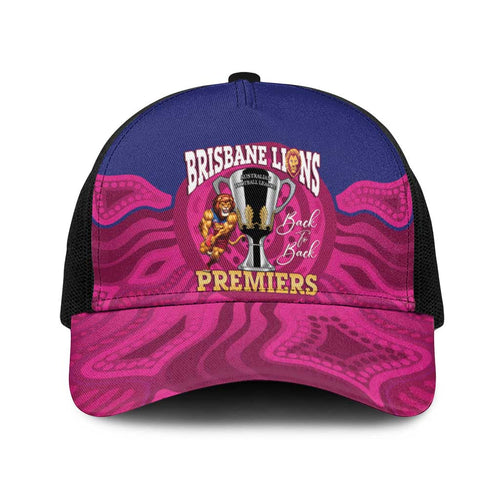 AFL Lions Football Baseball Net Cap Brisbane Premiers Back To Back Proud - Aussie Hoodie