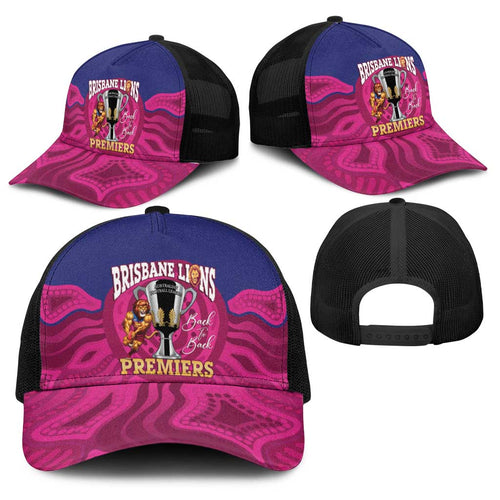AFL Lions Football Baseball Net Cap Brisbane Premiers Back To Back Proud - Aussie Hoodie