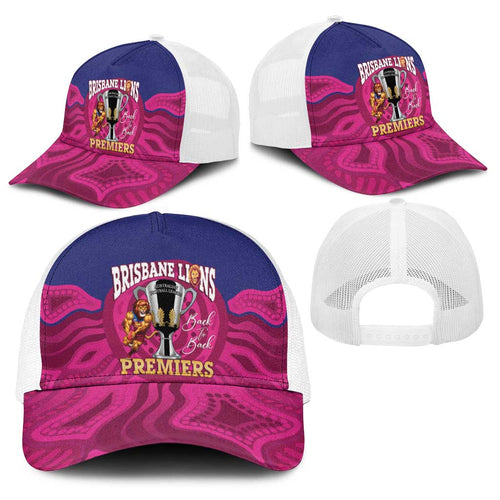 AFL Lions Football Baseball Net Cap Brisbane Premiers Back To Back Proud - Aussie Hoodie