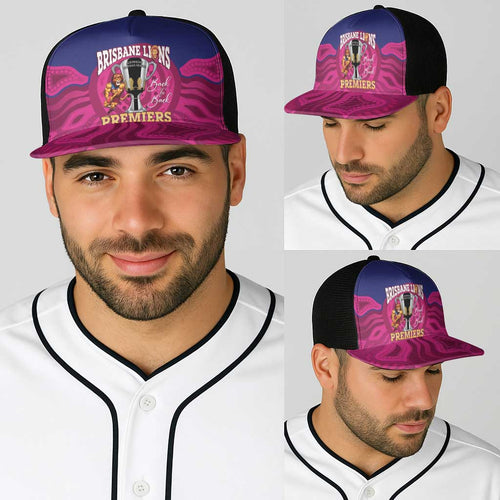 AFL Lions Football Baseball Net Cap Brisbane Premiers Back To Back Proud - Aussie Hoodie