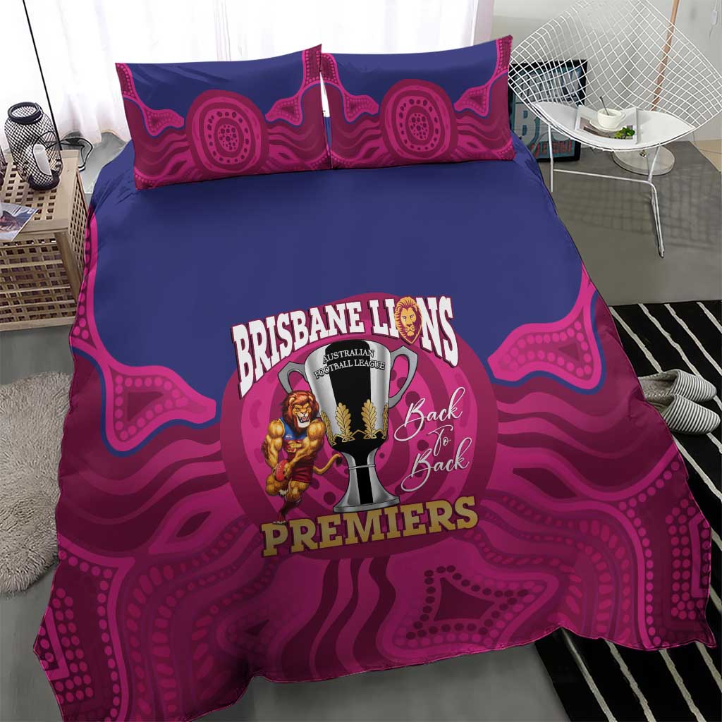 AFL Lions Football Bedding Set Brisbane Premiers Back To Back Proud - Aussie Hoodie