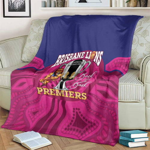 AFL Lions Football Blanket Brisbane Premiers Back To Back Proud - Aussie Hoodie