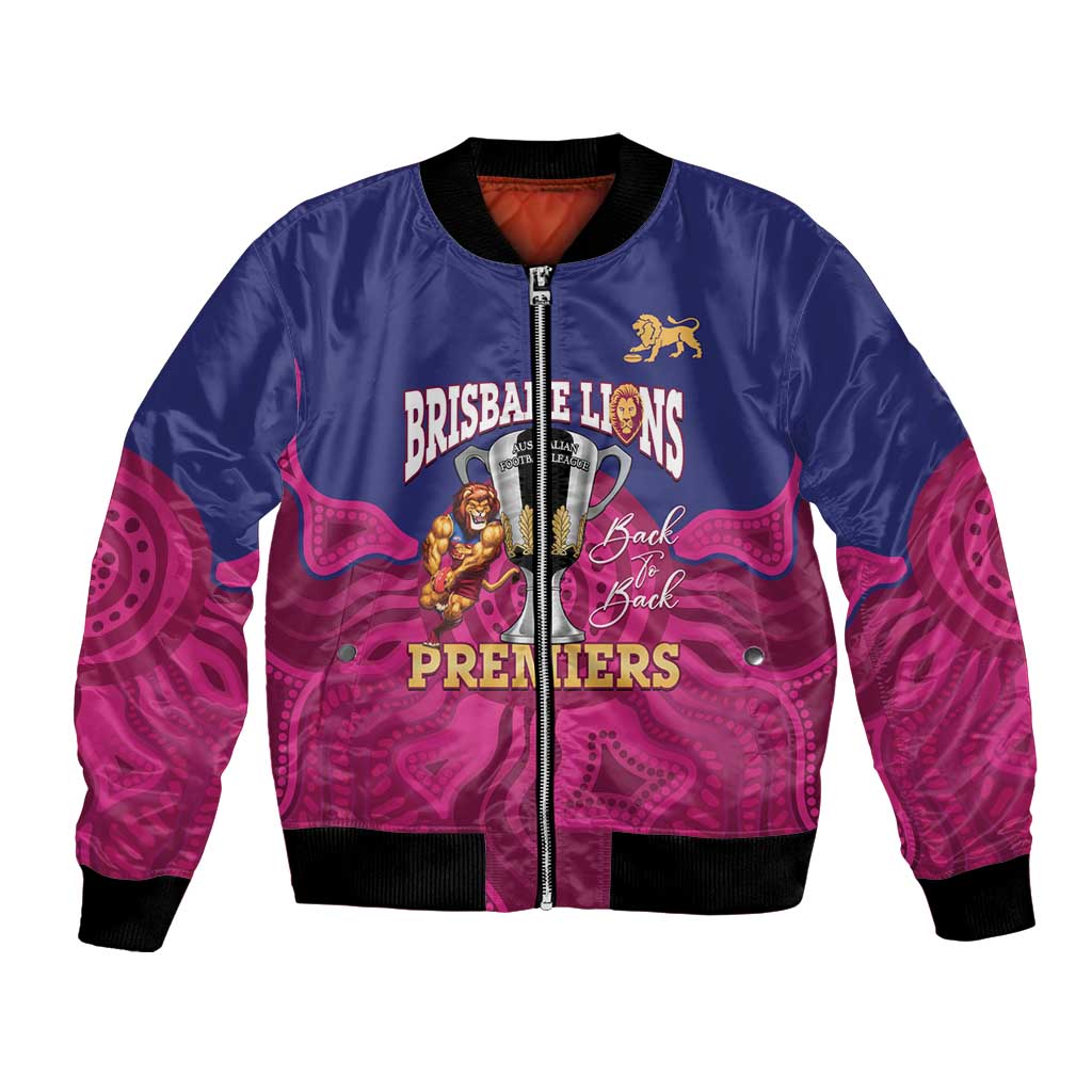 AFL Lions Football Custom Bomber Jacket Brisbane Premiers Back To Back Proud - Aussie Hoodie