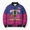 AFL Lions Football Custom Bomber Puffer Jacket Brisbane Premiers Back To Back Proud - Aussie Hoodie