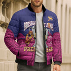 AFL Lions Football Custom Bomber Puffer Jacket Brisbane Premiers Back To Back Proud - Aussie Hoodie