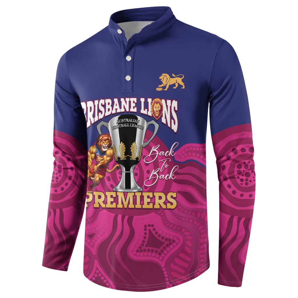 AFL Lions Football Custom Button Sweatshirt Brisbane Premiers Back To Back Proud - Aussie Hoodie