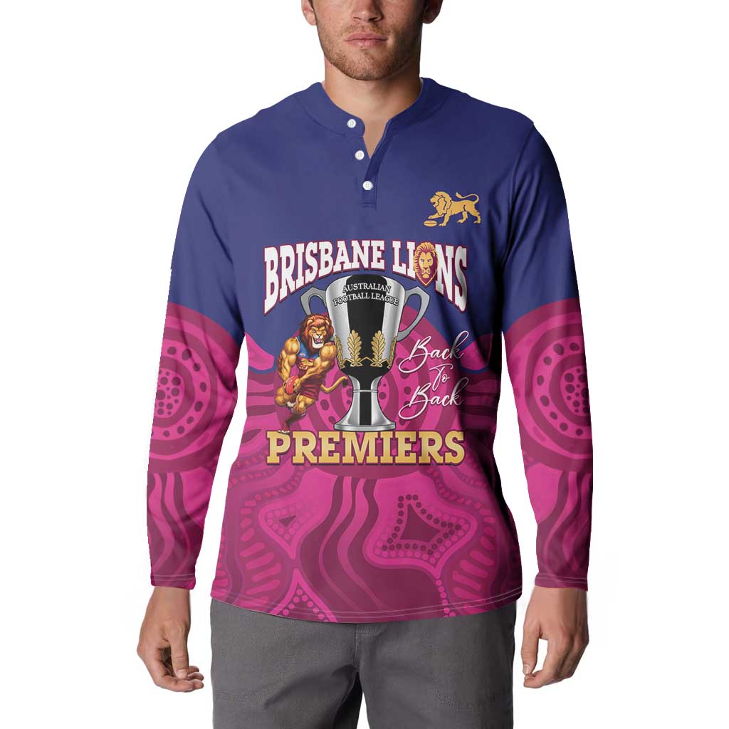 AFL Lions Football Custom Button Sweatshirt Brisbane Premiers Back To Back Proud - Aussie Hoodie