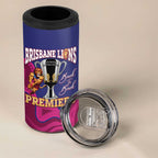 AFL Lions Football Custom 4 in 1 Can Cooler Tumbler Brisbane Premiers Back To Back Proud - Aussie Hoodie