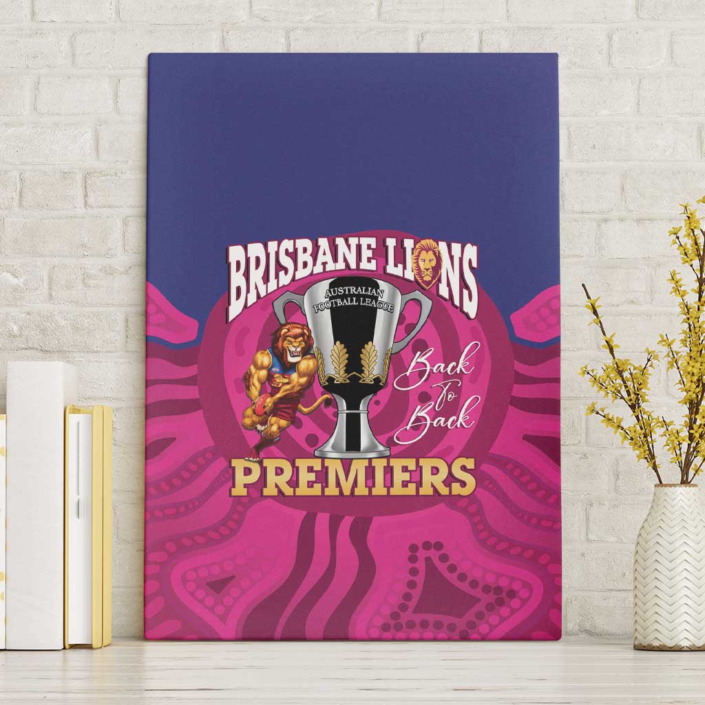AFL Lions Football Canvas Wall Art Brisbane Premiers Back To Back Proud - Aussie Hoodie