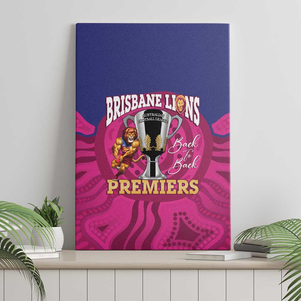 AFL Lions Football Canvas Wall Art Brisbane Premiers Back To Back Proud - Aussie Hoodie