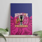 AFL Lions Football Canvas Wall Art Brisbane Premiers Back To Back Proud - Aussie Hoodie