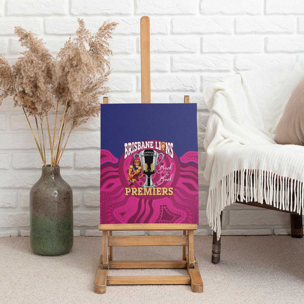AFL Lions Football Canvas Wall Art Brisbane Premiers Back To Back Proud - Aussie Hoodie
