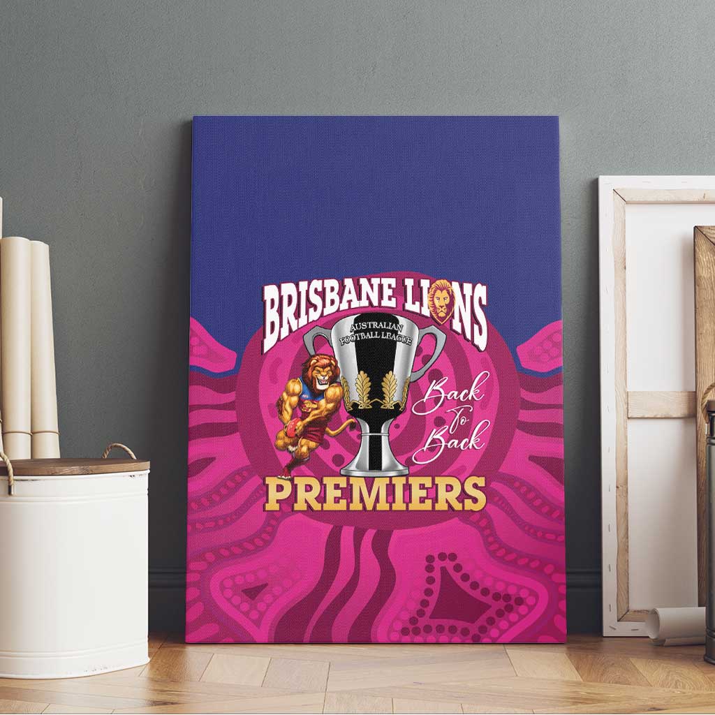 AFL Lions Football Canvas Wall Art Brisbane Premiers Back To Back Proud - Aussie Hoodie