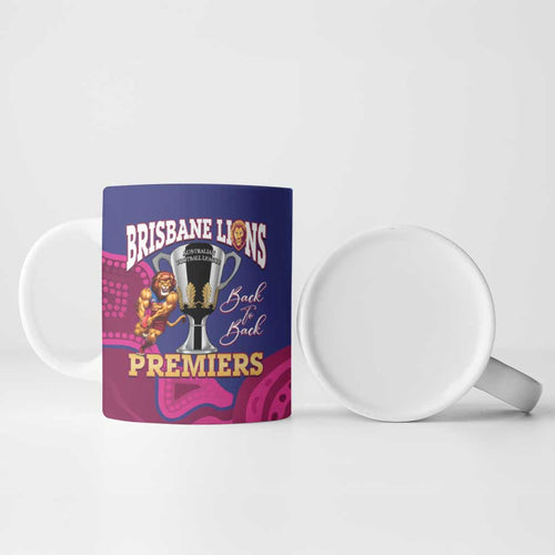 AFL Lions Football Custom Ceramic Mug Brisbane Premiers Back To Back Proud - Aussie Hoodie