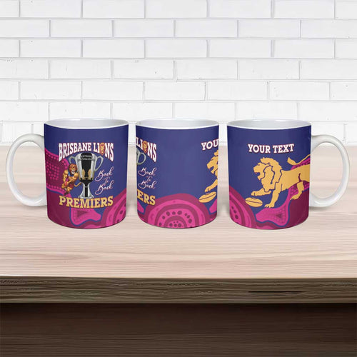 AFL Lions Football Custom Ceramic Mug Brisbane Premiers Back To Back Proud - Aussie Hoodie