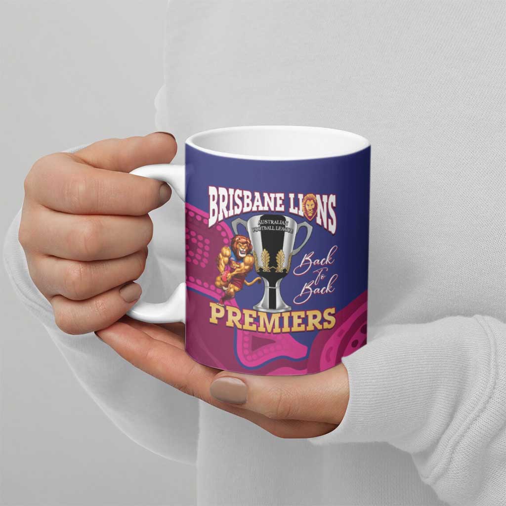 AFL Lions Football Custom Ceramic Mug Brisbane Premiers Back To Back Proud - Aussie Hoodie