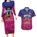 AFL Lions Football Custom Couples Matching Long Sleeve Bodycon Dress and Hawaiian Shirt Brisbane Premiers Back To Back Proud - Aussie Hoodie
