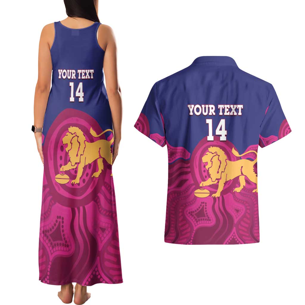 AFL Lions Football Custom Couples Matching Tank Maxi Dress and Hawaiian Shirt Brisbane Premiers Back To Back Proud - Aussie Hoodie