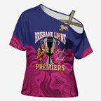 AFL Lions Football Custom Cross Shoulder Shirt Brisbane Premiers Back To Back Proud - Aussie Hoodie