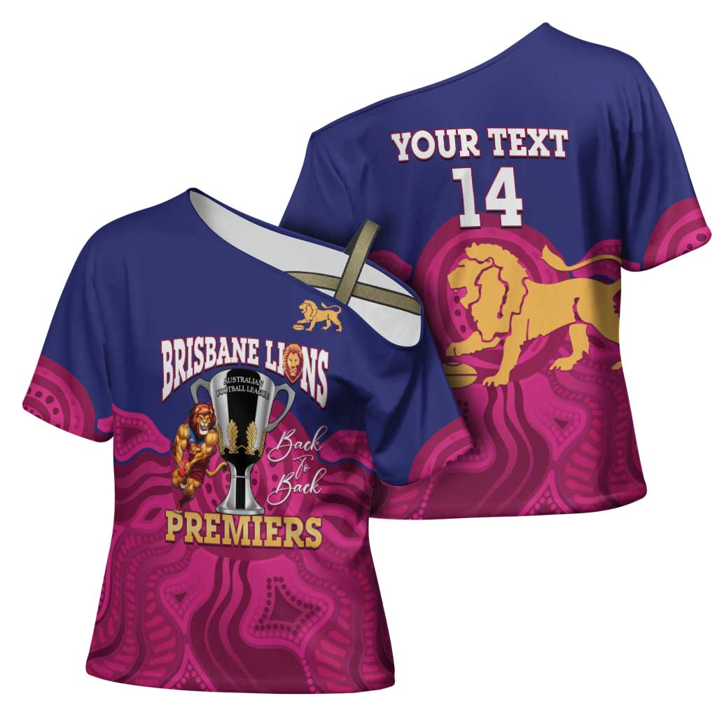 AFL Lions Football Custom Cross Shoulder Shirt Brisbane Premiers Back To Back Proud - Aussie Hoodie