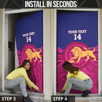 AFL Lions Football Custom Door Cover Brisbane Premiers Back To Back Proud - Aussie Hoodie
