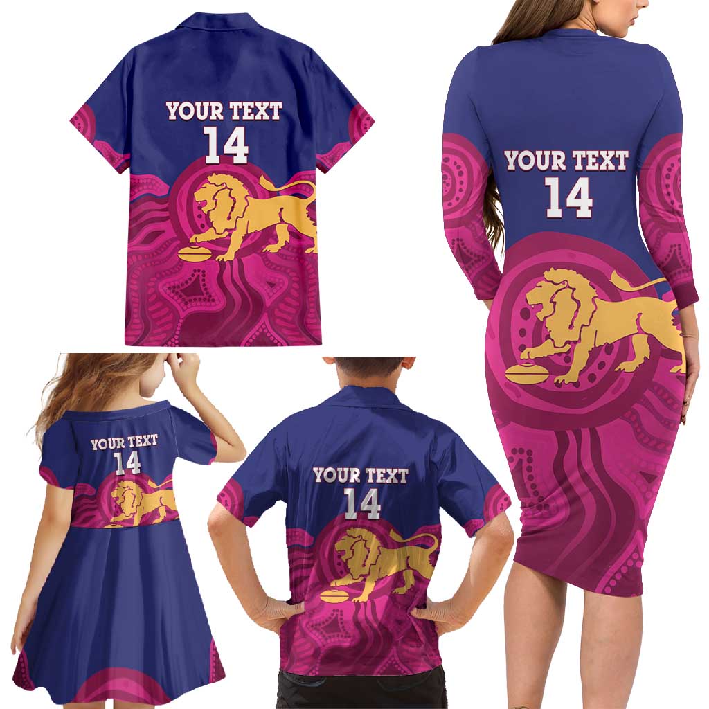 AFL Lions Football Custom Family Matching Long Sleeve Bodycon Dress and Hawaiian Shirt Brisbane Premiers Back To Back Proud - Aussie Hoodie