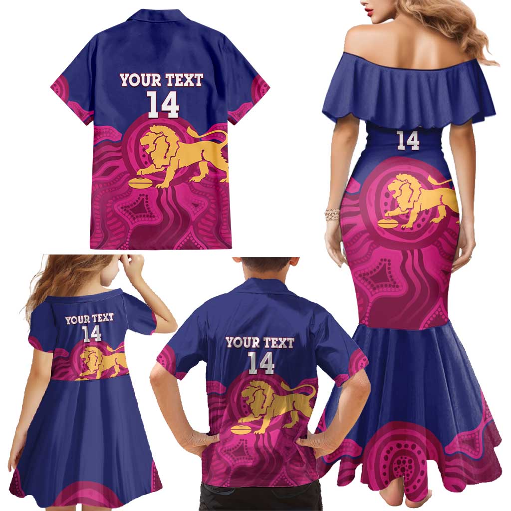 AFL Lions Football Custom Family Matching Mermaid Dress and Hawaiian Shirt Brisbane Premiers Back To Back Proud - Aussie Hoodie