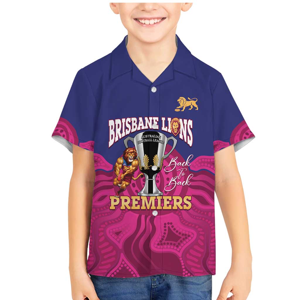 AFL Lions Football Custom Family Matching Mermaid Dress and Hawaiian Shirt Brisbane Premiers Back To Back Proud - Aussie Hoodie