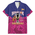 AFL Lions Football Custom Family Matching Off The Shoulder Long Sleeve Dress and Hawaiian Shirt Brisbane Premiers Back To Back Proud - Aussie Hoodie