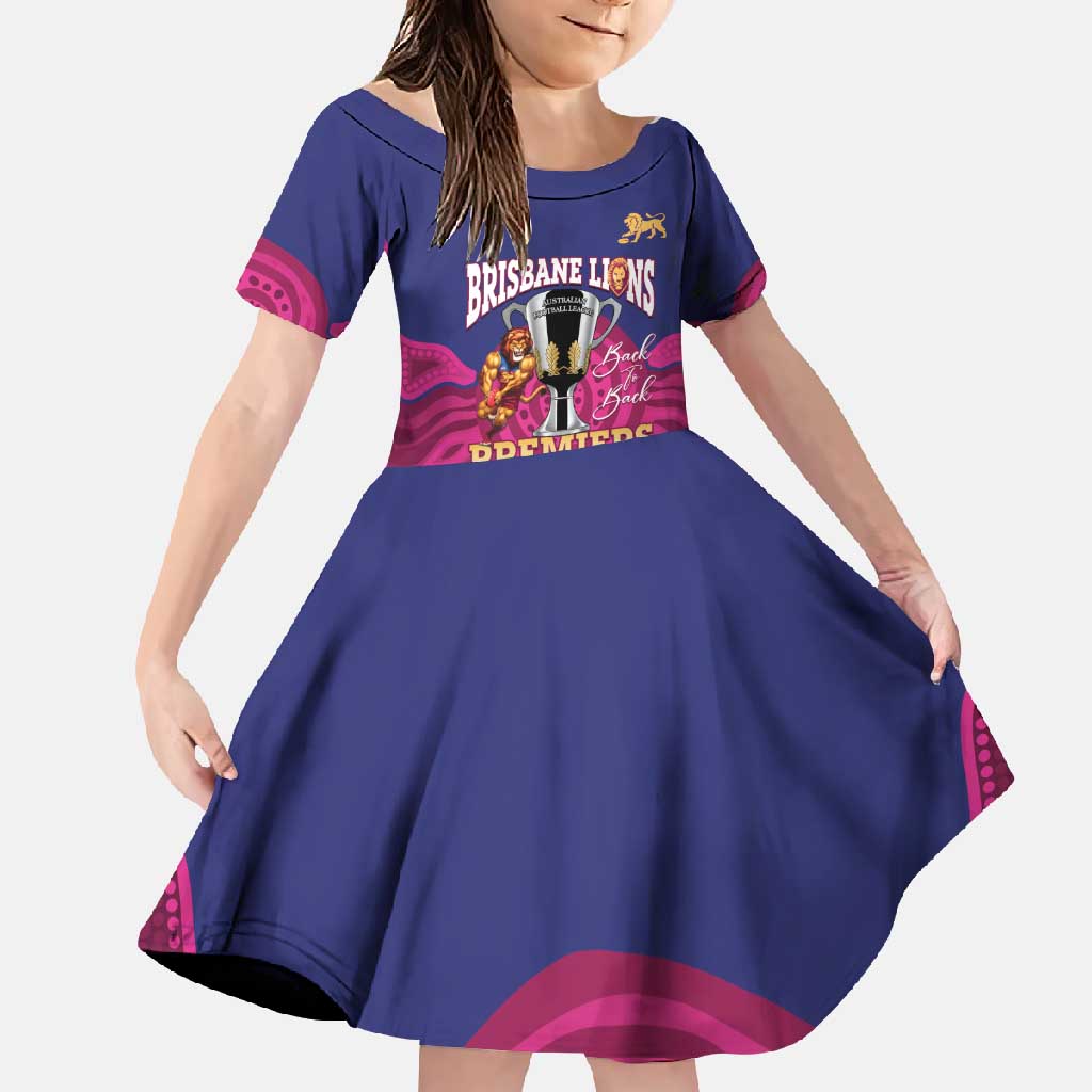 AFL Lions Football Custom Family Matching Off Shoulder Maxi Dress and Hawaiian Shirt Brisbane Premiers Back To Back Proud - Aussie Hoodie