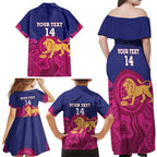 AFL Lions Football Custom Family Matching Off Shoulder Maxi Dress and Hawaiian Shirt Brisbane Premiers Back To Back Proud - Aussie Hoodie