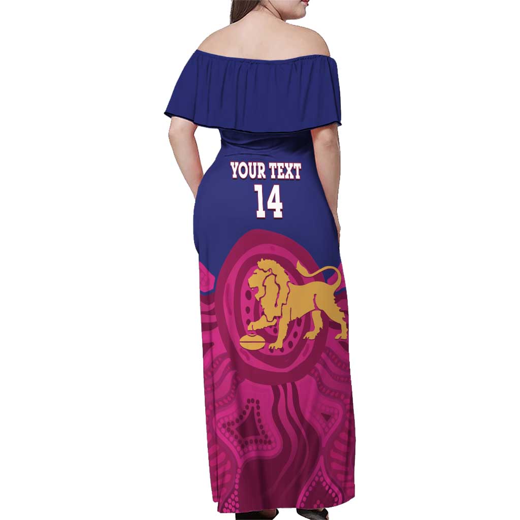 AFL Lions Football Custom Family Matching Off Shoulder Maxi Dress and Hawaiian Shirt Brisbane Premiers Back To Back Proud - Aussie Hoodie