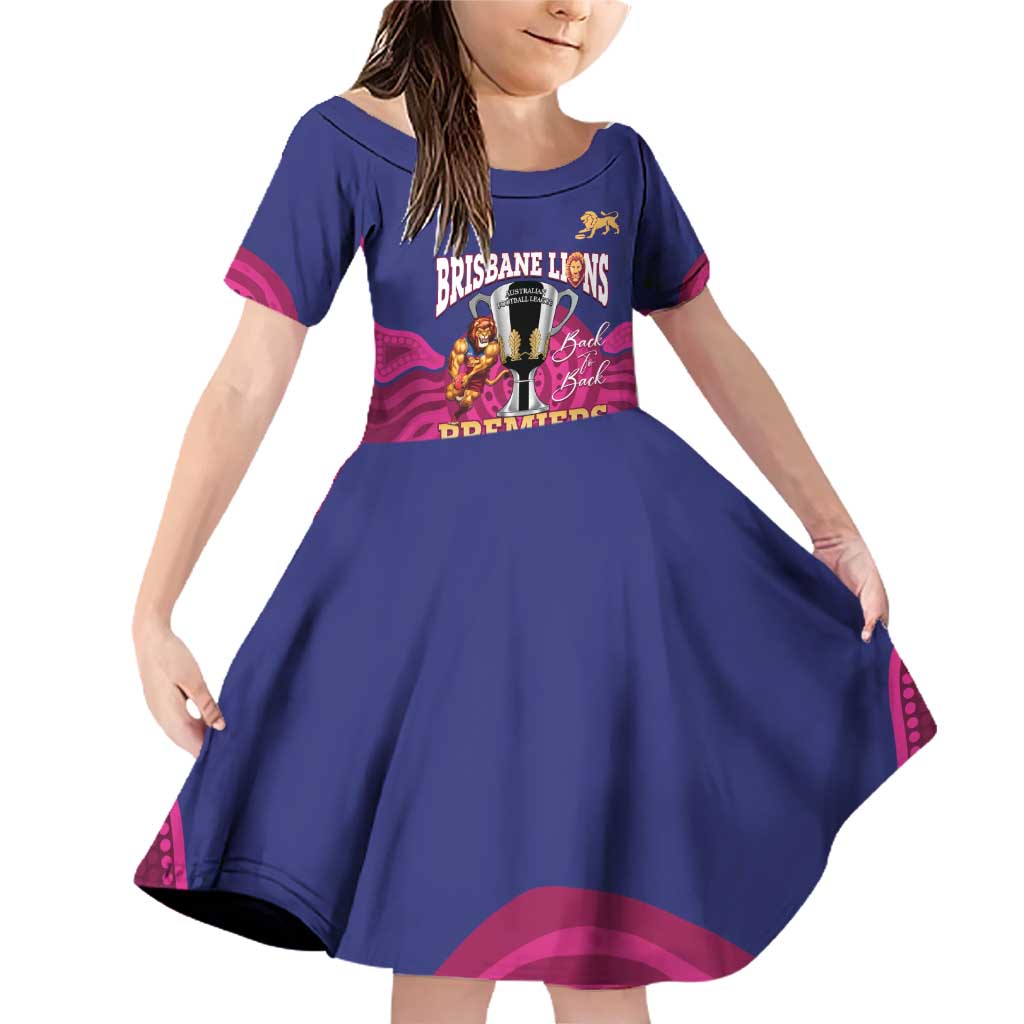 AFL Lions Football Custom Family Matching Off Shoulder Short Dress and Hawaiian Shirt Brisbane Premiers Back To Back Proud - Aussie Hoodie