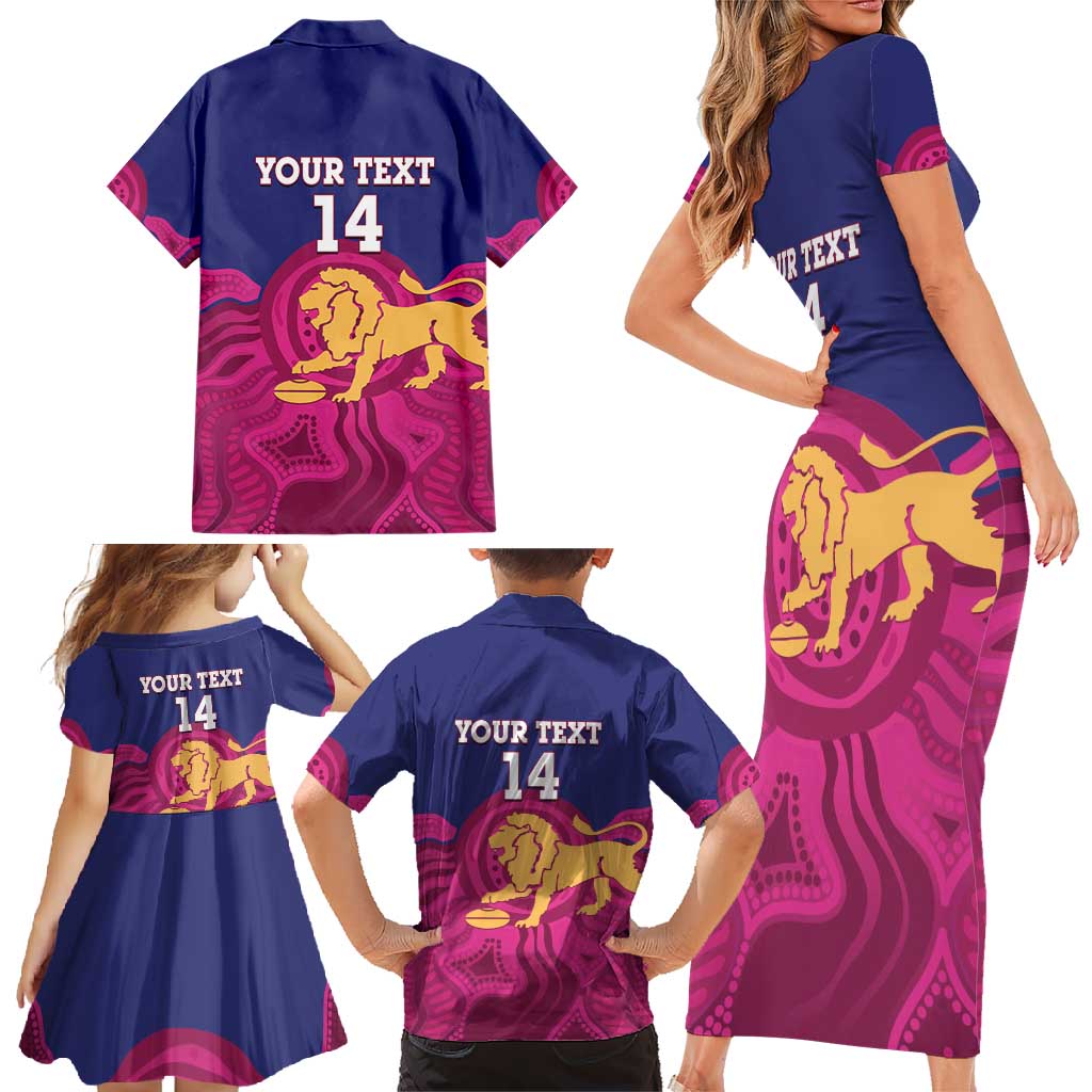 AFL Lions Football Custom Family Matching Short Sleeve Bodycon Dress and Hawaiian Shirt Brisbane Premiers Back To Back Proud - Aussie Hoodie