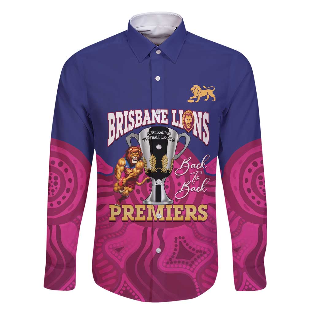 AFL Lions Football Custom Family Matching Short Sleeve Bodycon Dress and Hawaiian Shirt Brisbane Premiers Back To Back Proud - Aussie Hoodie