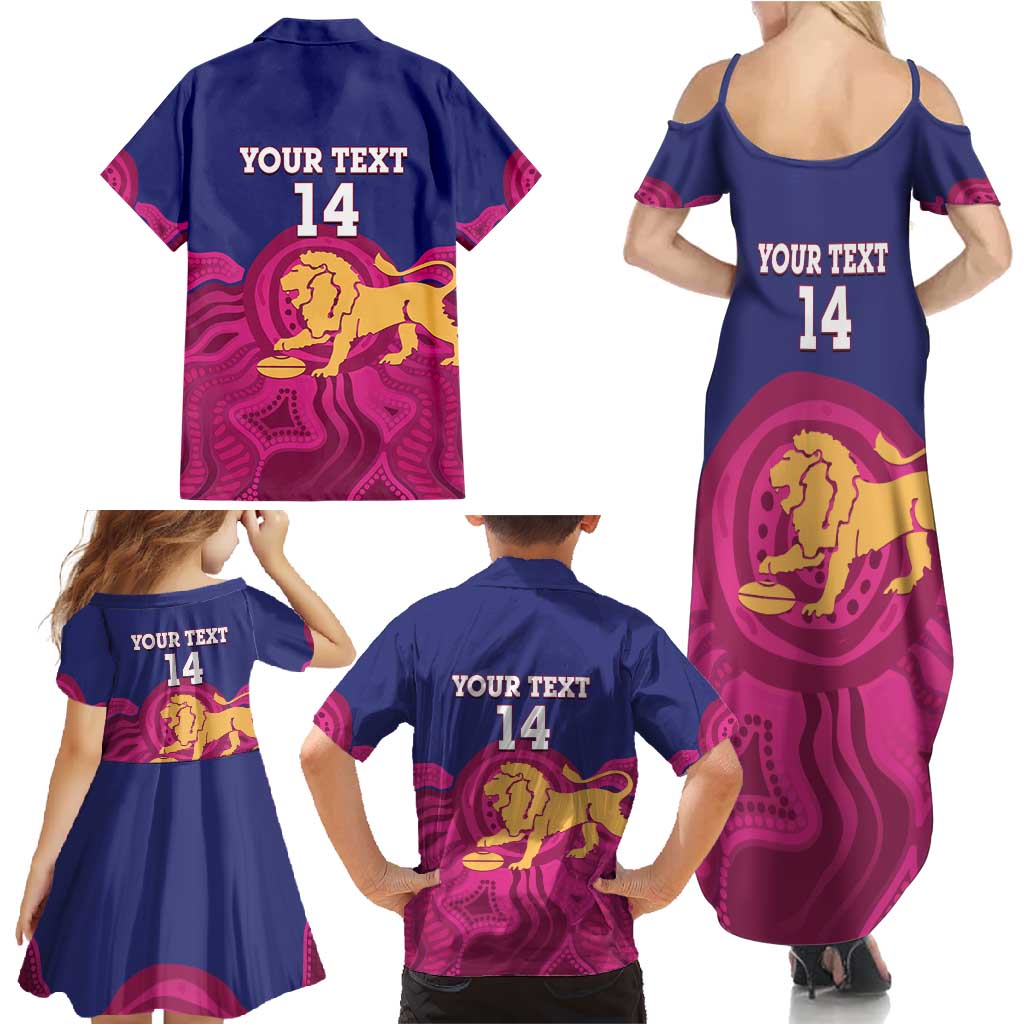 AFL Lions Football Custom Family Matching Summer Maxi Dress and Hawaiian Shirt Brisbane Premiers Back To Back Proud - Aussie Hoodie
