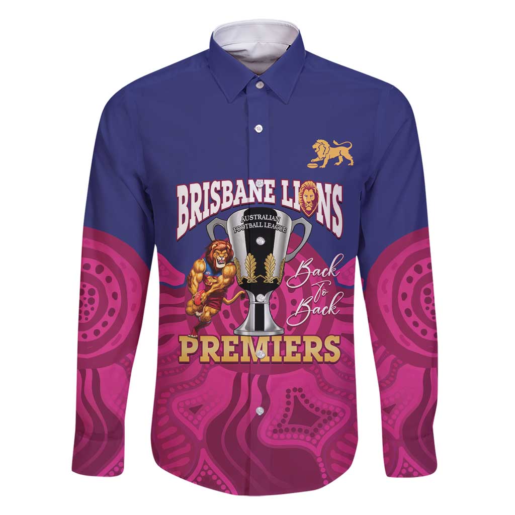 AFL Lions Football Custom Family Matching Summer Maxi Dress and Hawaiian Shirt Brisbane Premiers Back To Back Proud - Aussie Hoodie