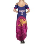 AFL Lions Football Custom Family Matching Summer Maxi Dress and Hawaiian Shirt Brisbane Premiers Back To Back Proud - Aussie Hoodie