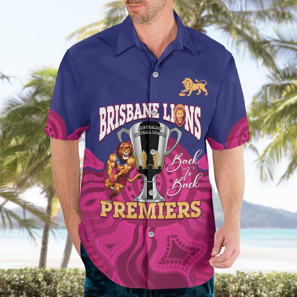 AFL Lions Football Custom Hawaiian Shirt Brisbane Premiers Back To Back Proud - Aussie Hoodie
