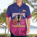 AFL Lions Football Custom Hawaiian Shirt Brisbane Premiers Back To Back Proud - Aussie Hoodie