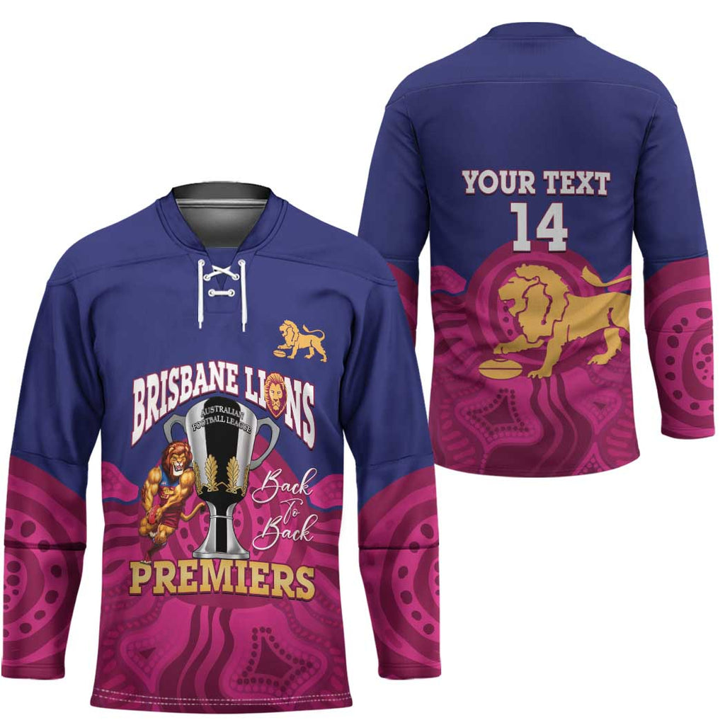 AFL Lions Football Custom Hockey Jersey Brisbane Premiers Back To Back Proud - Aussie Hoodie