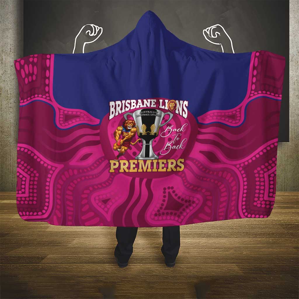 AFL Lions Football Hooded Blanket Brisbane Premiers Back To Back Proud - Aussie Hoodie
