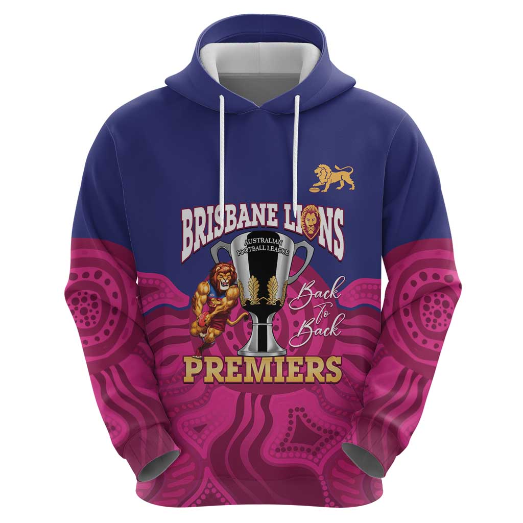 AFL Lions Football Custom Hoodie Brisbane Premiers Back To Back Proud - Aussie Hoodie