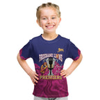 AFL Lions Football Custom Kid T Shirt Brisbane Premiers Back To Back Proud - Aussie Hoodie